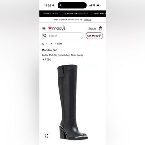 Madden Girl Black Over-the-Knee Leather Boots